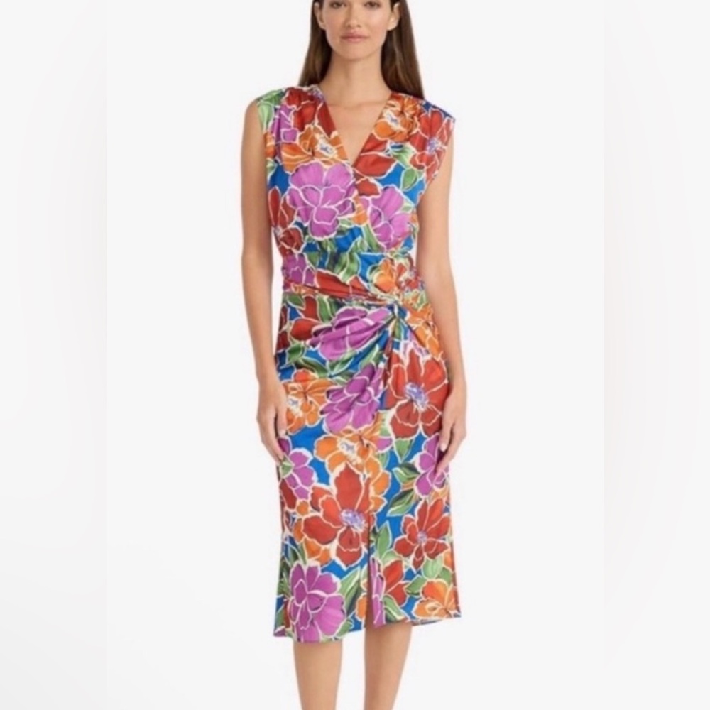 Floral Multicolor Wrap Dress NWT
